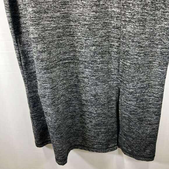 T by Talbots Women's Dress XL Black Heathered Faux Wrap Cap Sleeve Stretch Slit - Picture 7 of 10
